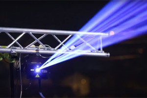 Laser show for supermarket opening in Romania