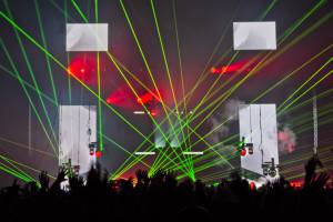 Lasershow für David Guetta in Brüssel, Belgien - 14