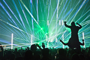 Lasershow für David Guetta in Brüssel, Belgien