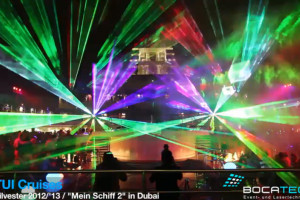 Lasershow at TUI - Mein Schiff 2 in the Arabian Gulf