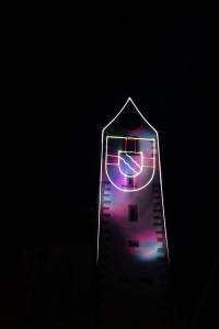 New Year's Eve projection laser show - 1250 years Town of Bohlingen - 10