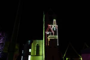 New Year's Eve projection laser show - 1250 years Town of Bohlingen - 13