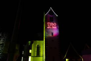 New Year's Eve projection laser show - 1250 years Town of Bohlingen - 11