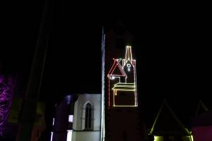 New Year's Eve projection laser show - 1250 years Town of Bohlingen - 3