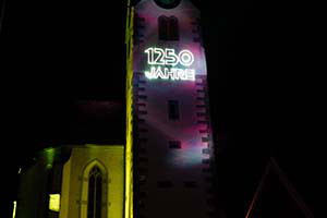 New Year's Eve projection laser show - 1250 years Town of Bohlingen