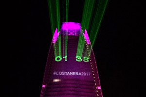 Laser Countdown for New Year's Eve 2016 in Chile