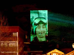 Photo projection in Val-d'Isère, France - 3