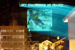 Photo projection in Val-d'Isère, France