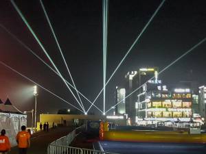 Installation laser extérieure à la plage de Boryoung, Corée du Sud - 4