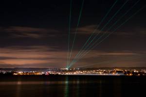 Faisceaux laser au-dessus du lac de Constance, Allemagne - décembre 2012 - 11