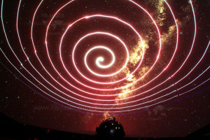 Planetarium Hamburg, Allemagne - installation d'un spectacle laser